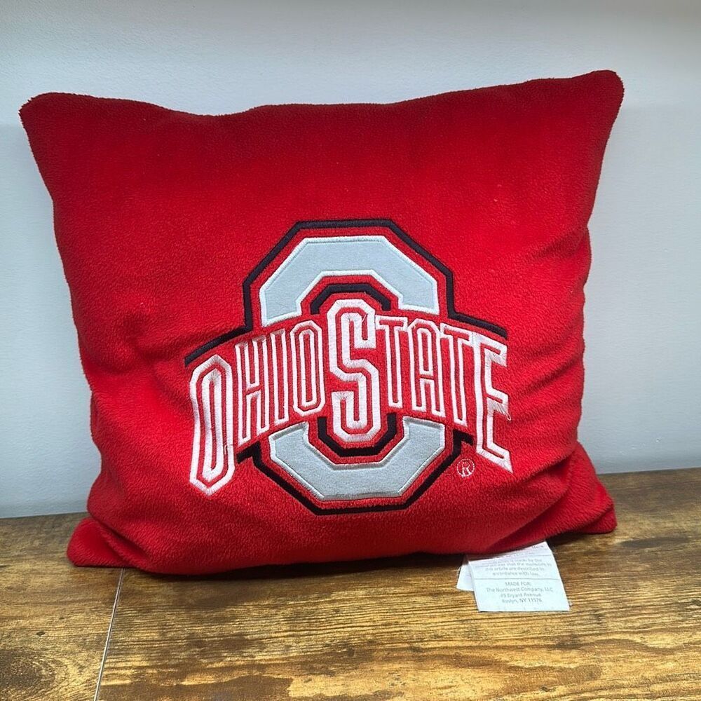 Ohio State Buckeyes Red Throw Pillow‎ 13”x 13” Northwest 2009